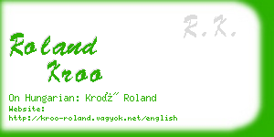 roland kroo business card